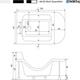 Resim Abdest Lavabosu - 65x105 / Siyah / Oturmalı 