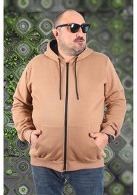 Resim Mocgrande Büyük Beden Unisex Kapüşonlu 3Ip Sweat 11701 S.Kahve Kahverengi 
