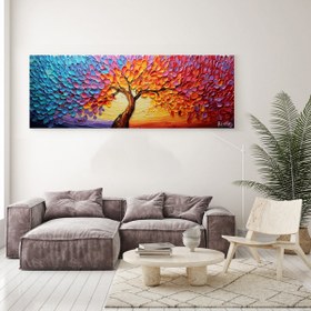 Resim Rengarenk Ağaç - 140x50 
