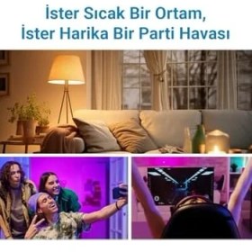 Resim TeknoKapsül LED Rgb Wi-Fi Akıllı Ampul, 16 Milyon Renk, 900 Lümen, E27 Duy, Uygulama ile Uzaktan Kontrol 