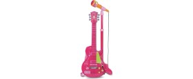 Resim Renas Store Elektronik Ayaklı Mikrofonlu Pembe Gitar 