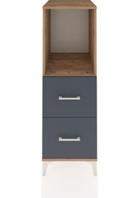 Resim Kronos Dolap Tek Raflı 2 Çekmeceli 44x59x134 Çam-antrasit Çam 