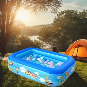Resim 1.2m Kalınlaştırılmış PVC Şişme Yüzme Havuzu, Taşınabilir Açık Kamp Havuzu, Bahçeler, Çimler ve İç/Dış Yaz Partileri için Gerekli Basılı Tasarım 