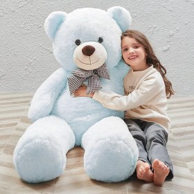 Resim Sole 140 cm Papyonlu Sevimli Peluş Ayı - Sevgiliye Özel Hediye, % 100 Yerli 