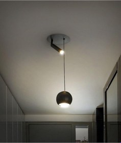 Resim Mylights Demet Habek Panasonic Gün Işığı Led Ampullü Spot Küre Led Avize Taban Siyah 