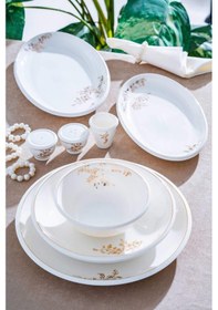 Resim Acar Ferier 12 Kişilik 54 Parça Porselen Yemek Takımı Beyaz 