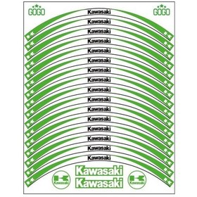 Resim Skm Yeşil Beyaz Kawasaki Uyumlu Reflektörlü Jant Şeridi 