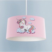 Resim dekomingo Pembe Zemin Unicorn Çocuk Avize 