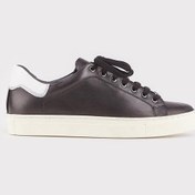 Resim Cabani Hakiki Deri Siyah Sneaker Bağcıklı Kadın Spor Ayakkabı Siyah 