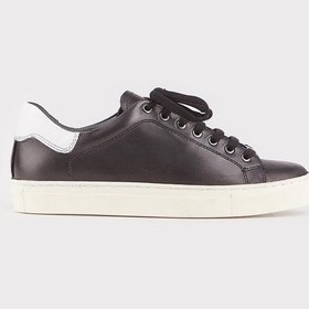 Resim Cabani Hakiki Deri Siyah Sneaker Bağcıklı Kadın Spor Ayakkabı Siyah 