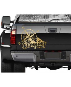 Resim Sticker Usta Camping Time Pusula Offroad 4x4 Kamp Avcı Araba Oto Karavan Sticker 02166 