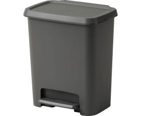 Resim IKEA Knöckla Banyo Çöp Kutusu Koyu Gri 25 Lt Pedallı Yumuşak Kapanır Çöp Kovası 
