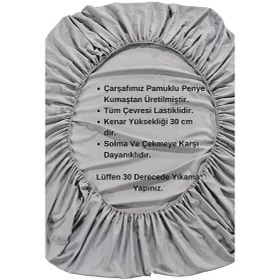 Resim Lila Moon Çift Kişilik Antrasit Penye Çarşaf Antrasit 