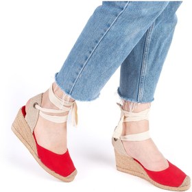 Resim Star Tombis Gerçek Elişi Ipli Espadril Dolgu Topuk Keten Espadril Handmade 