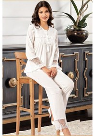 Resim Xses 2130 Hamile Lohusa Pijama Takımı-ekru 