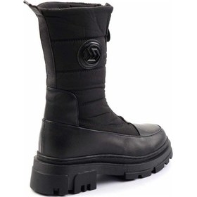 Resim Siyah Hakiki Deri Kadın Bot & Bootie K02724986603 Siyah 
