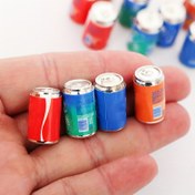 Resim 4 Adet Minyatür Metal Soda Kutuları - 1:12 Ölçekli Oyuncak Ev & Bar Aksesuarları, Çeşitli Canlı Renkler, El İşi ve Dekorasyon İçin Mükemmel 