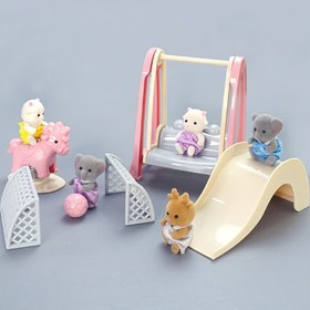 Resim STOMLE FAMILY Çocuk Bebek Evi Mobilya Seti [Eğlence Parkı] [Çift Yatak] [Vintage Yatak Odası Seti] Bebek Evi Mobilya Seti Gençlerin Oyun Evi Miniatur Süsler Doğum Günü Hediye Kutusu Kolay Taşıma Sürecinde Paketlenmiştir 
