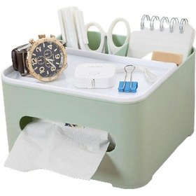 Resim Ganzhoushop Uzaktan Kumandalı Çok Hücreli Çok Fonksiyonlu Masaüstü Uzaktan Kırtasiye Düzenleyici Yeşil Doku Kutusu 