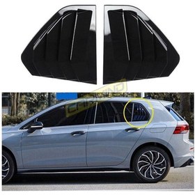 Resim Vw Golf 8 Kelebek Cam Vizörü Piano Black 2021- 