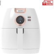 Resim Akıllı Aircook 5lt Yağsız Kızartma Sıcak Hava Fritöz - Airfryer 8 Program 1650watt Sem