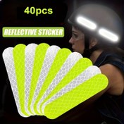 Resim 40 Adet Güvenlik Yansıtıcı Sticker, Uyarı Yansıtıcı Sticker Araba Reflektör Sticker Su Geçirmez Yansıtıcı Bant Sticker Araçlar, Bisikletler, Motosikletler için 