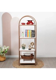 Resim Demeter Dekoratif Raf Mobilya Kitaplık Dekoratif Metal Mobilya Gold 4 Raflı Kitaplık Gold 