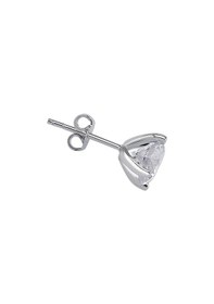 Resim Beyaz Topaz Taşlı Modern Tektaş Erkek Küpesi 0802e0033 