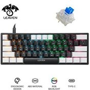 Resim Valkyrie Leaven K620 Blue Switch RGB 61 Key Mavi Tuş Type-C Mekanik Gaming Klavye Beyaz Siyah 
