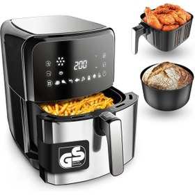 Resim VANDENBERG Airfryer 5.5LT Hacim - 1700W - 12 Programlı Paslanmaz Çelik Fritöz 