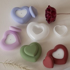 Resim Mantolu Mum Tutucu, Diffüzyon ve Depolama Kavanozları için Silikon Reçine Kalıp Seti - Kalp Şekilli Çok Yönlü DIY El Sanatları - Dayanıklı, Kullanımı Kolay Silikon Kalıplar - Reçine, Alçı ve Daha Fazlası için 