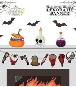 Resim Halloween Bloody Dekoratif Banner 