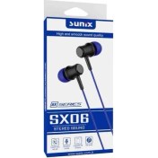 Resim Sunix SX06 Mavi Mikrofonlu Kulak Içi Kulaklık 