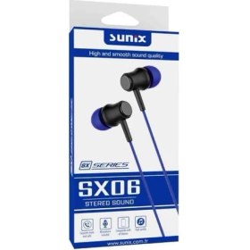 Resim Sunix SX06 Mavi Mikrofonlu Kulak Içi Kulaklık 