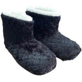 Resim Auris B2025001 Kadın Peluş Kışlık Günlük Ev Botu Siyah Siyah 
