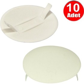 Resim Beyaz Bombeli Buat Kapağı 9cm Plastik Elektrik Duvar Deliği Boat Kapak -10 Adet 