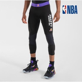 Resim Decathlon Tarmak Nba Los Angeles Lakers Yetişkin 3/4 Basketbol Taytı - Siyah - 500 