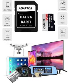 Resim Sprange V30 64 GB U3 Faster Transfer Class 10 4K Hafıza Kartı 