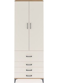 Resim Arges Dolap 3 Raflı 4 Çekmeceli 2 Kapaklı 88x30x243 Çam-aytaşı Atlas Çam 