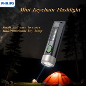 Resim PHILIPS Parlak ışık mini fener Taşınabilir asılabilir anahtarlık mor ışık feneri Tpye-C şarj gece seyahat için gerekli 