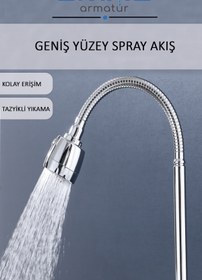 Resim Genel Markalar 2 Fonksiyonlu 360° Dönebilen Esnek Spiral Eviye Lavabo Mutfak Borusu 