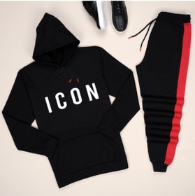 Resim trendypassion Siyah Icon Esh Yankırmızı Eşofman Takımı 