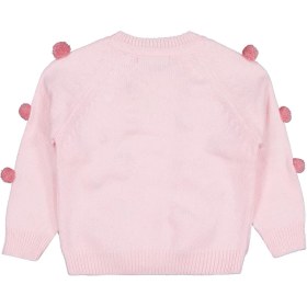 Resim Civil Girls Civil Kız Çocuk Ponponlu Hırka Triko Düz Desenli Pembe Uzun Kol 2-3 Yaş 