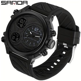 Resim Oldfriend Sanda Erkek Spor Saati Su Gecirmez Cift Ekranli Kronometre Tarih Aydinlik Kaucuk Siyah Diğer 