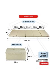 Resim Xpermate Katlanır Şezlong Minderi Çantalı Cepli Foldpack 30x60bej 
