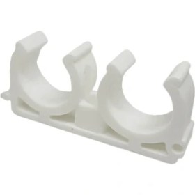 Resim Kalde Pprc Çiftli Plastik Boru Kelepçesi - Polipropilen Pipe Fittings - 20MM - 100 Adet 