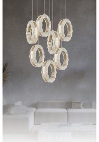 Resim Eray Aydınlatma 1105-6+1 7li Sarkıt Led Avize Gold 