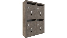 Resim Rafineri Tasarım Posta Kutusu Kilitli Sistem Gri 4' Lü 
