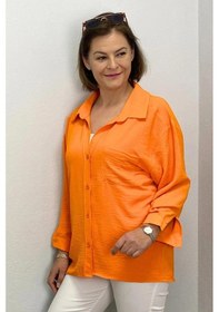 Resim Mia Butik Kadın Turuncu Ayrobin Gömlek Turuncu 