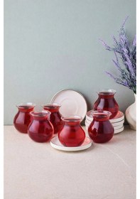 Resim Perotti Kanlıca Platin 12 Parça 6 Kişilik Cam Çay Seti 210 Ml 18110 Şeffaf Gri 